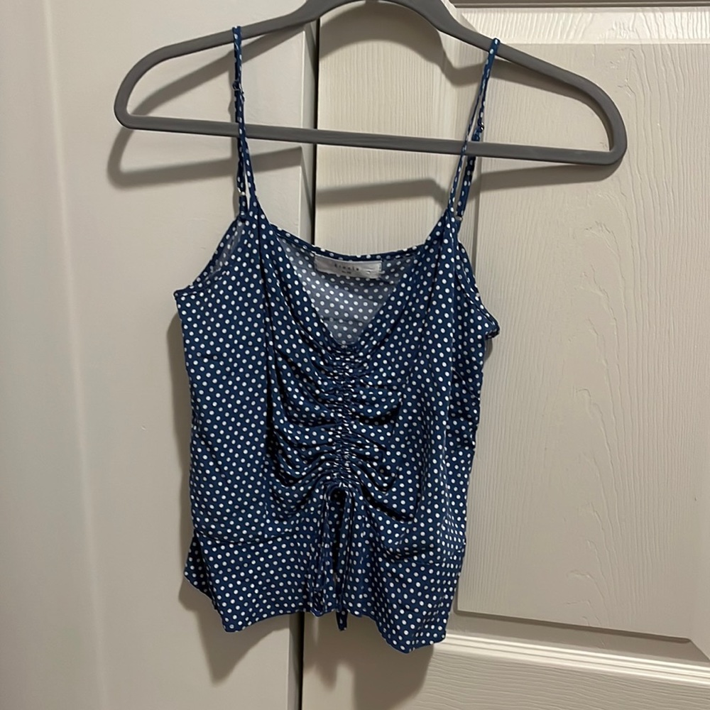 Blue scrunch tank top
